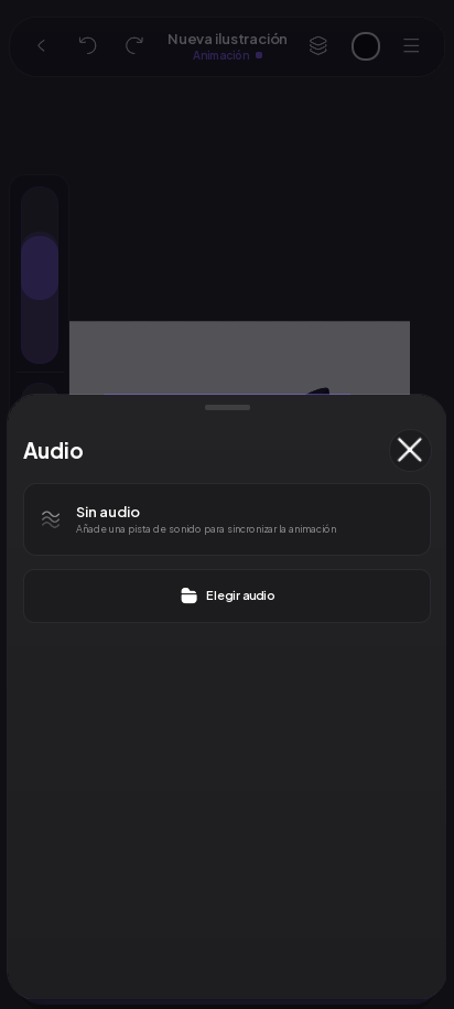 Hoja Audio con el botón Elegir audio
